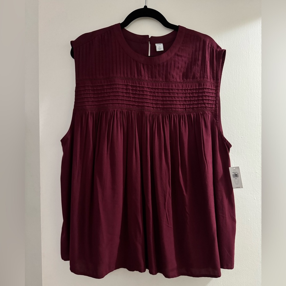 Sleeveless Burgundy Blouse